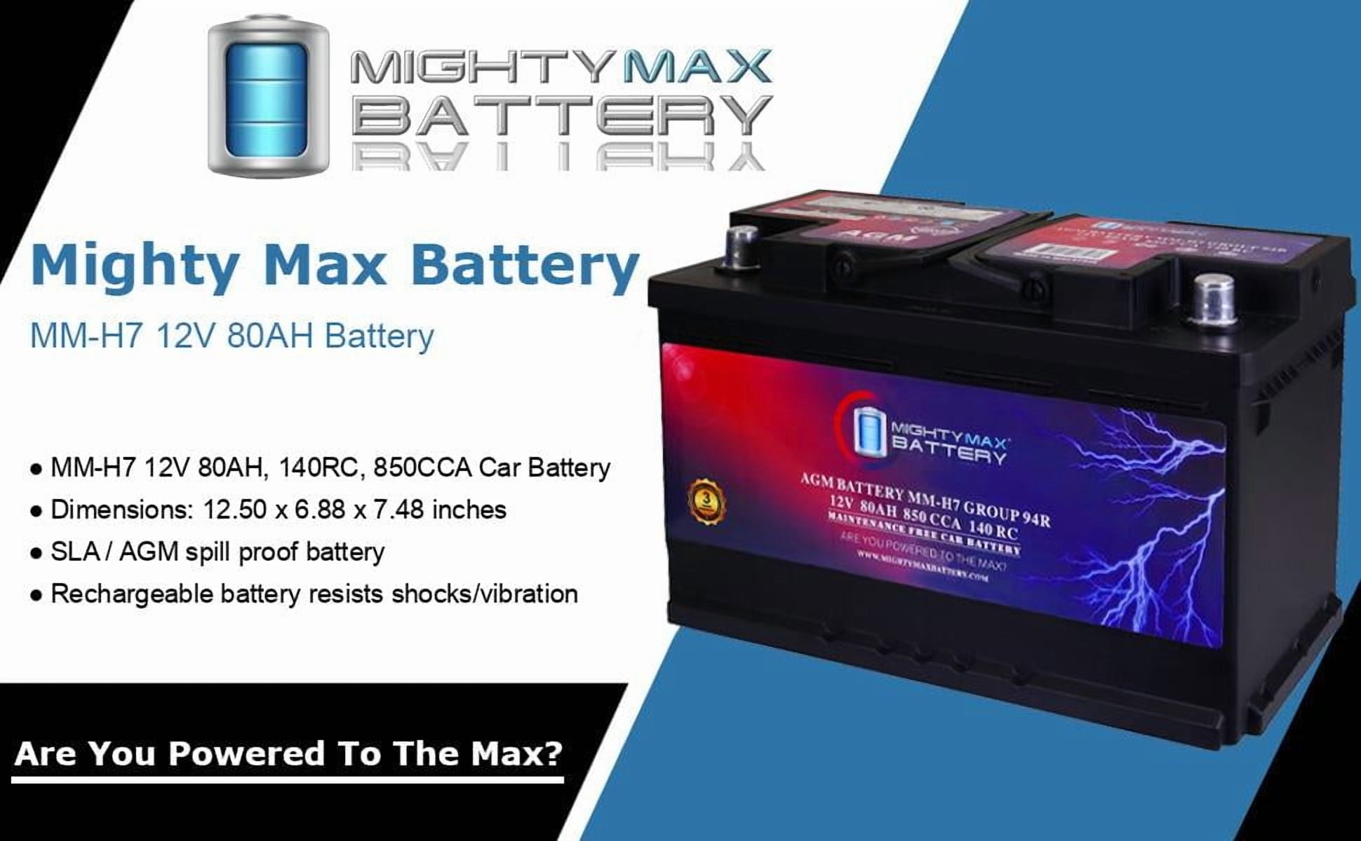 MM-H5 Start and Stop Car BCI Group Size 47 12V 60 AH, 100RC, 680 CCA Rechargeable AGM Car Battery