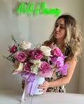 Flower arrangement "Aurora Hat Box" (includes hatbox)
