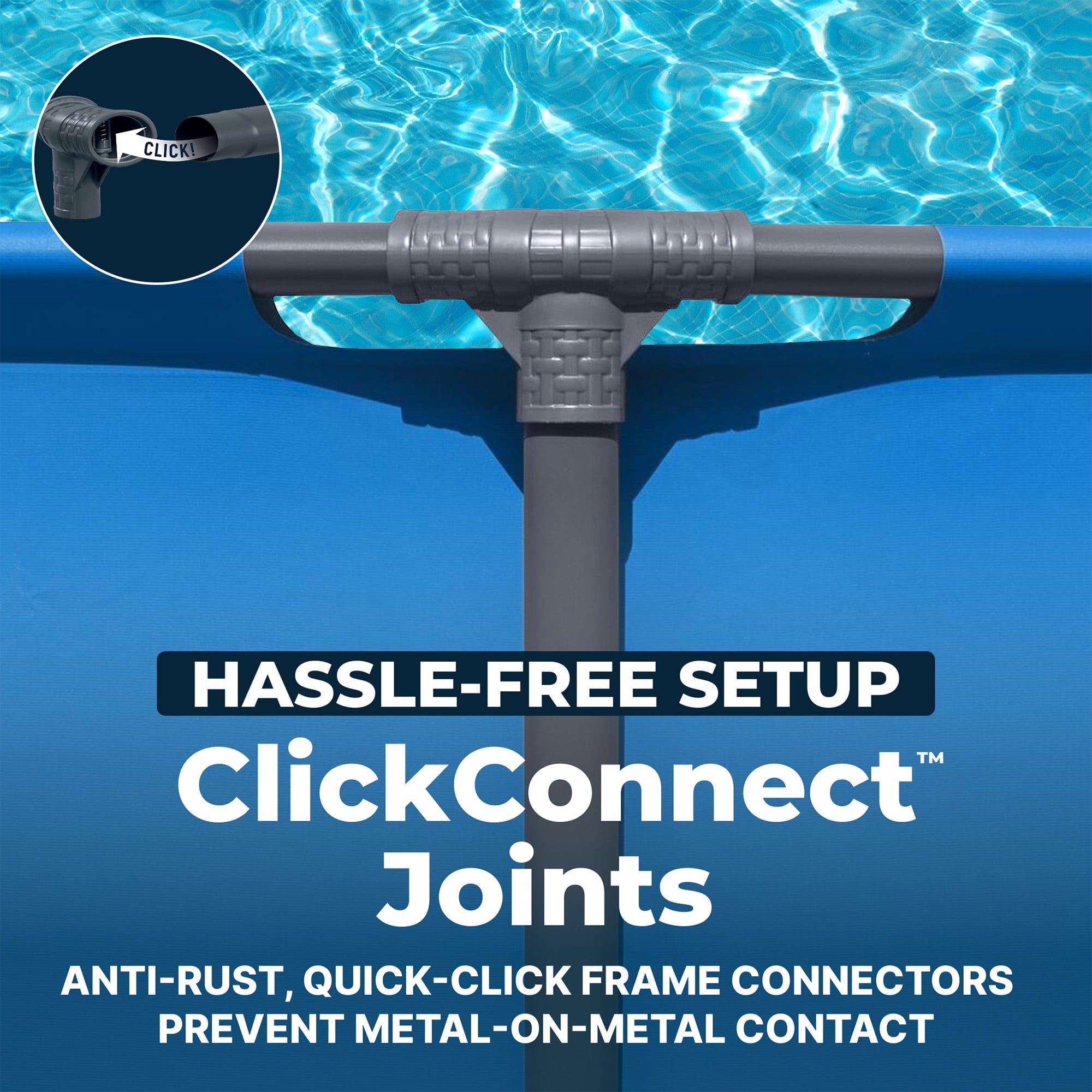 Bestway Steel Pro MAX 15’ x 48 Metal Frame Above Ground Pool, Blue, POOL ONLY