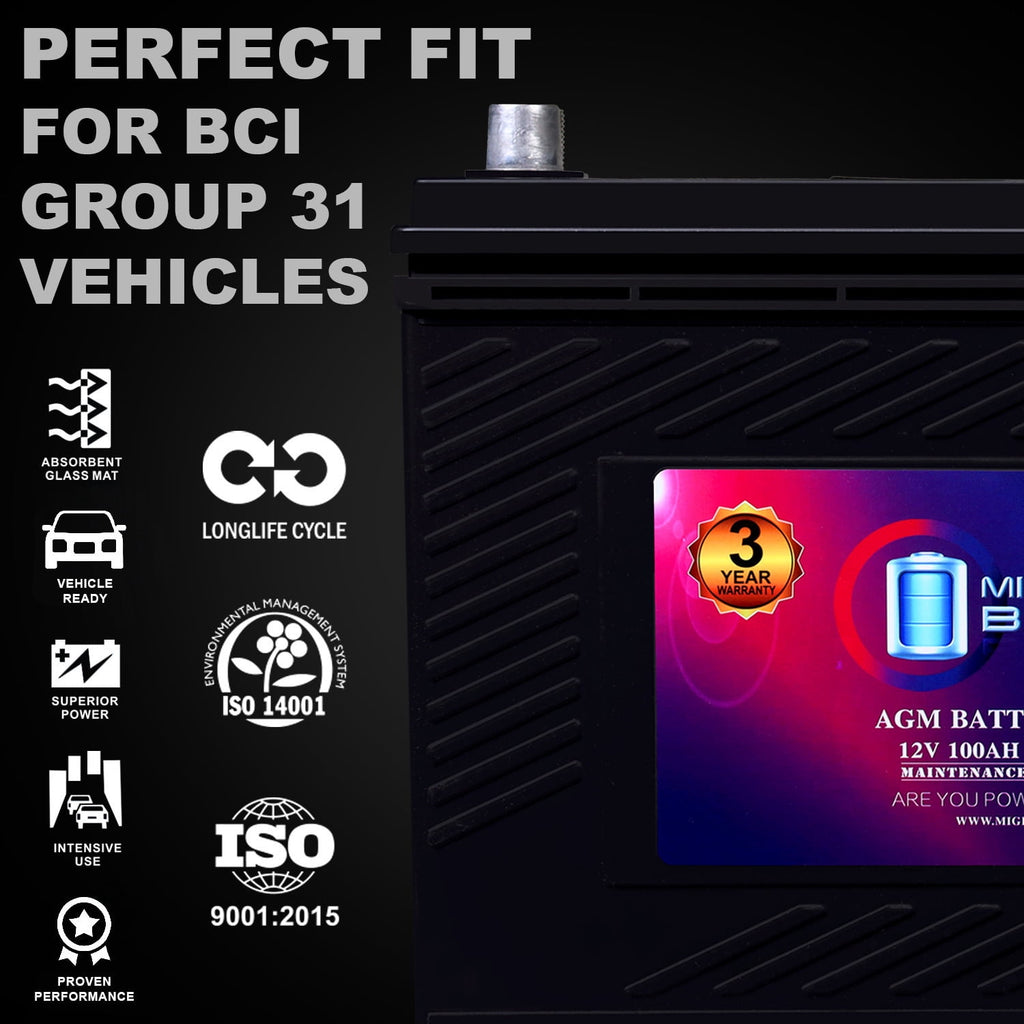 MM-H5 Start and Stop Car BCI Group Size 47 12V 60 AH, 100RC, 680 CCA Rechargeable AGM Car Battery