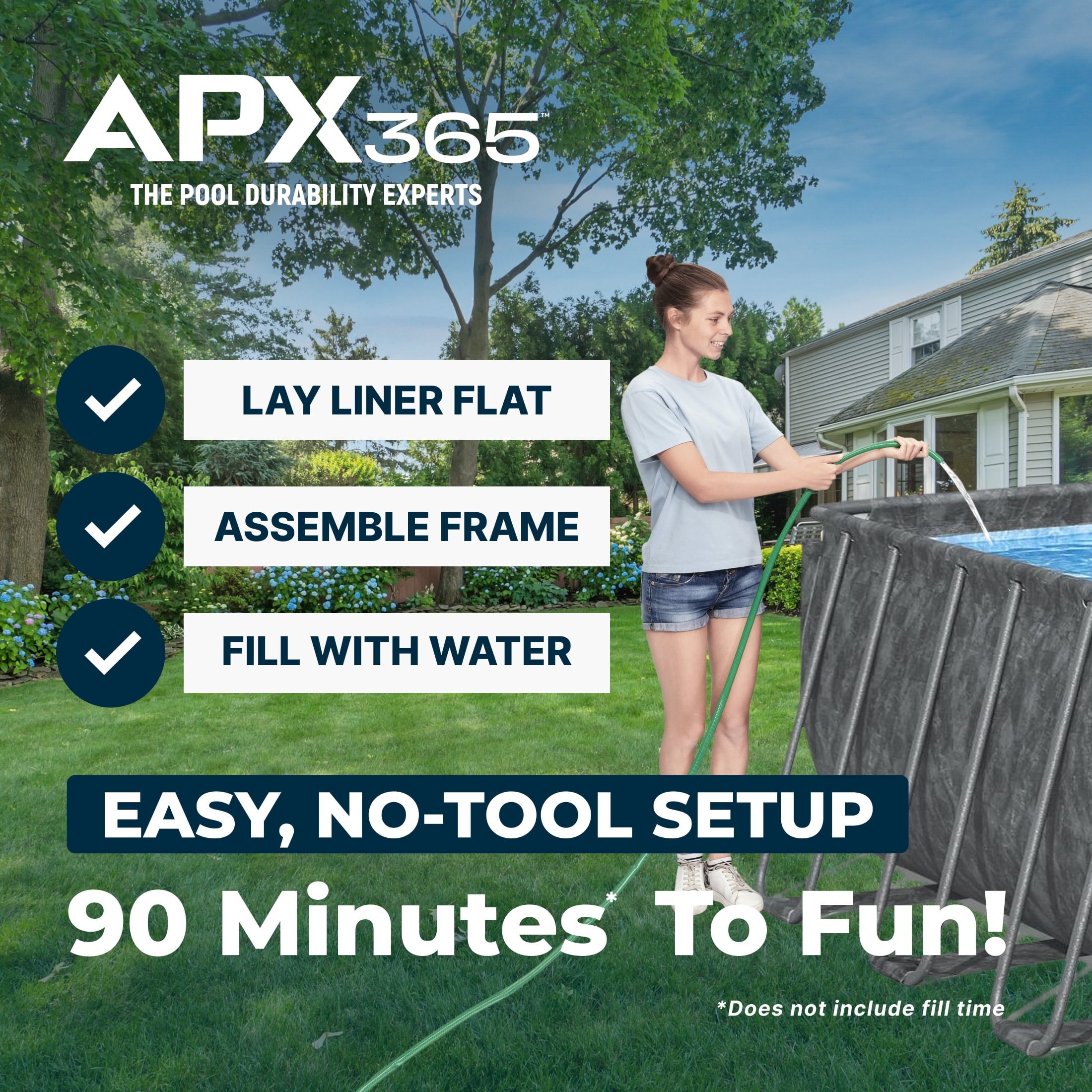 Bestway APX 365 18'x9'x52 Metal Frame Above Ground Pool Set with Sand Filter Pump