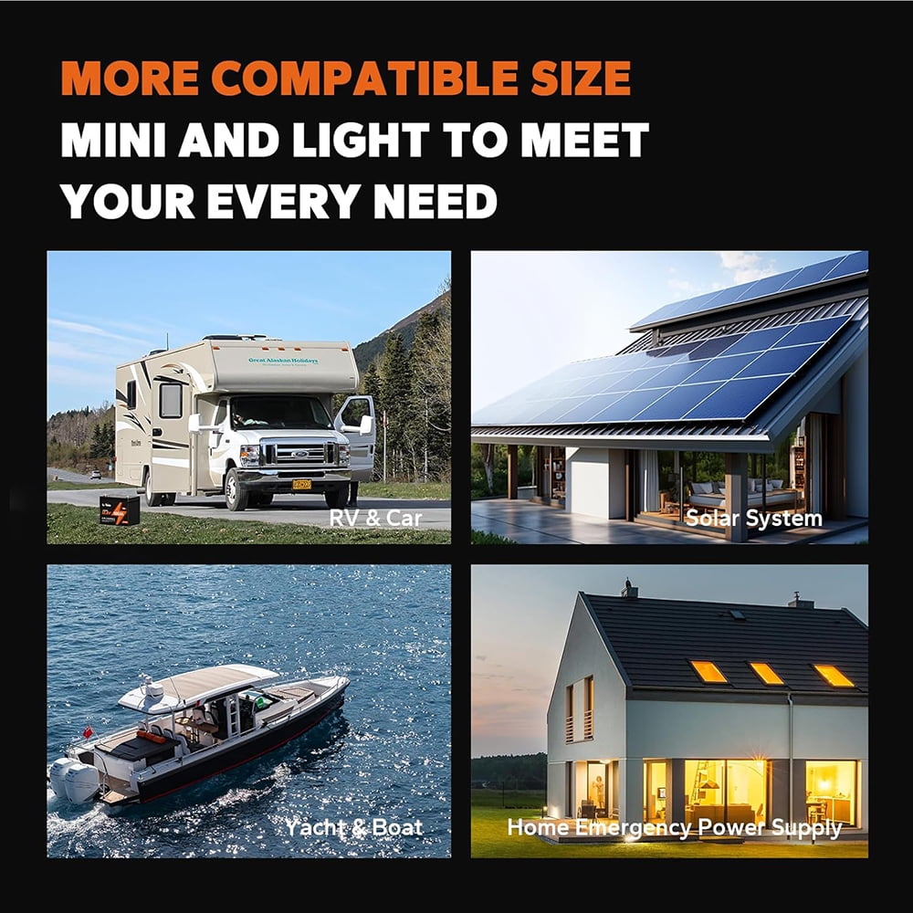 12V 100Ah LiFePO4 Battery, Rechargeabel Deep Cycle Lithium Batteries, 100A BMS with Low-Temp Protection, Perfect for RV, Solar, Boat, Marine, Trolling Motor