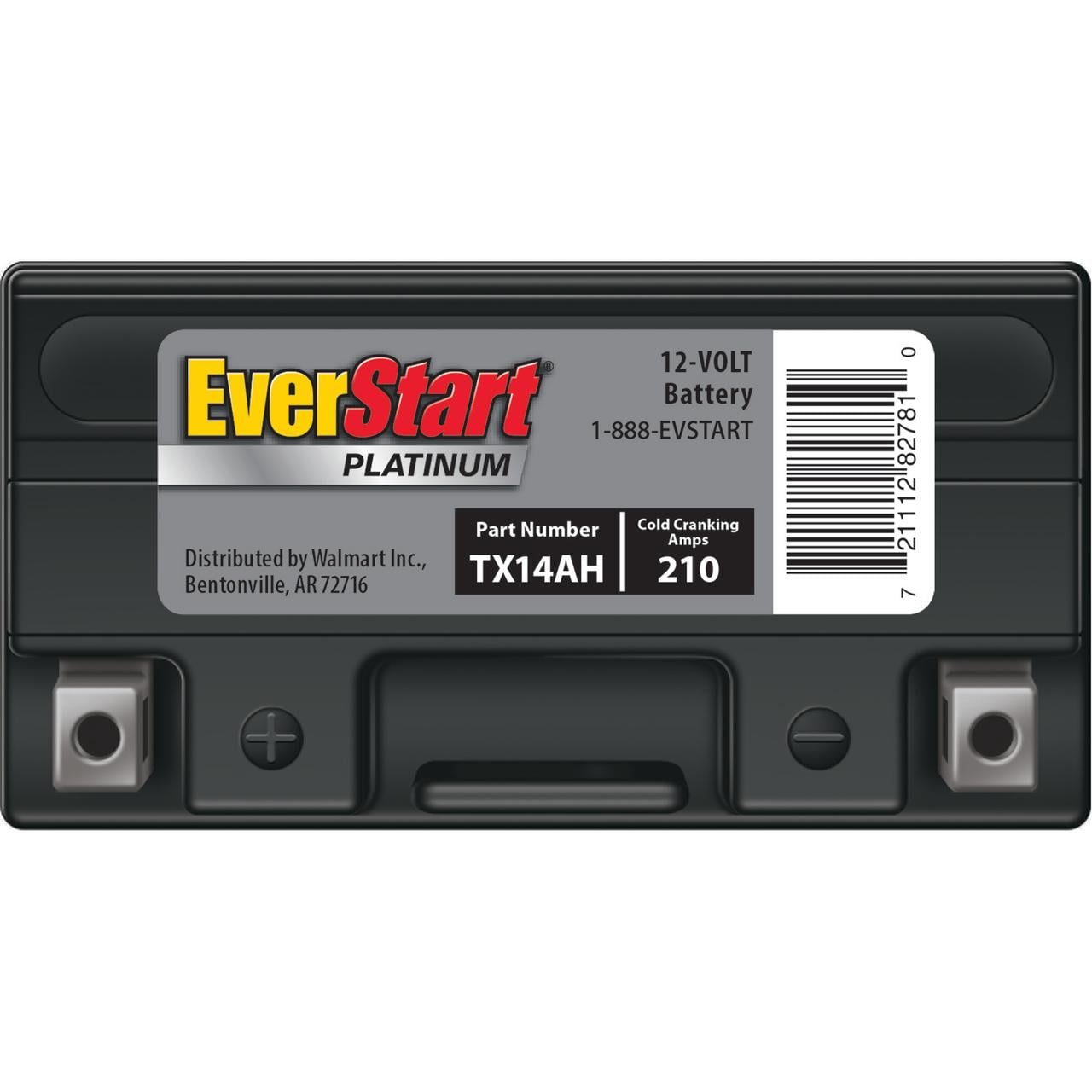 EverStart Platinum AGM PowerSport Battery, Group Size TX14AH 12 Volt, 220 CCA