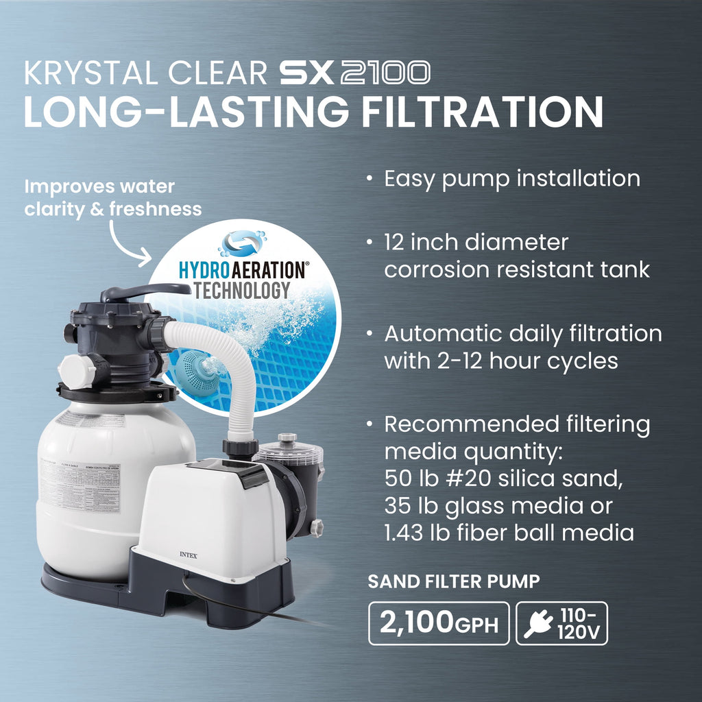 INTEX 18ft x 52in Ultra XTR Above Ground Swimming Pool, Sand Filter Pump, & Automatic Vacuum Cleaner