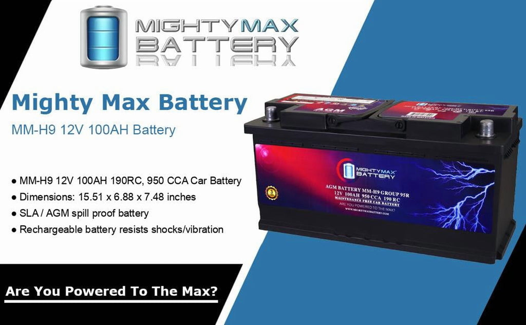MM-H5 Start and Stop Car BCI Group Size 47 12V 60 AH, 100RC, 680 CCA Rechargeable AGM Car Battery