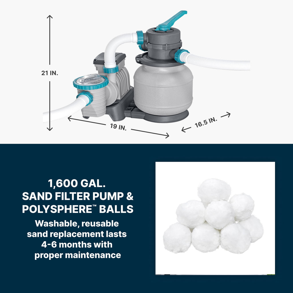 Bestway APX 365 18'x9'x52 Metal Frame Above Ground Pool Set with Sand Filter Pump