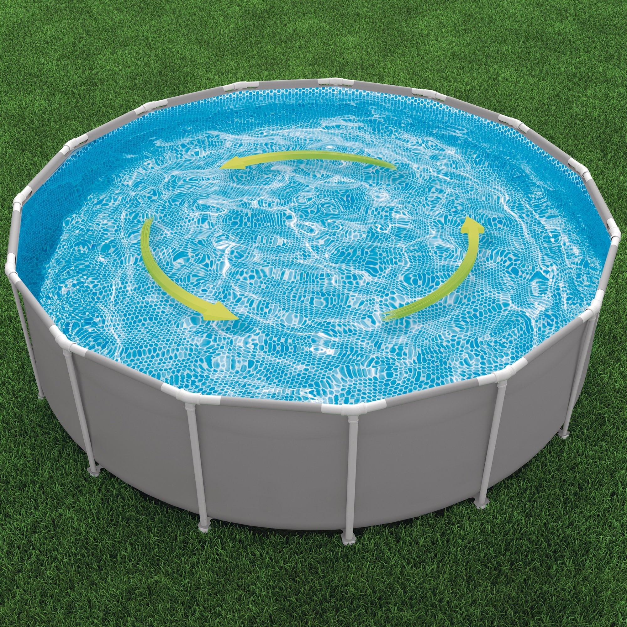 Intex: Prism Frame Premium Pool Set - 10ft x 30in, Grey, Above Ground Swimming Pool, Cartridge Filter Pump, Puncture Resistant, T-Joint Snap Assembly