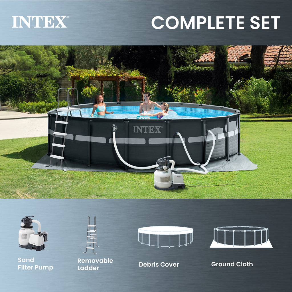 INTEX 18ft x 52in Ultra XTR Above Ground Swimming Pool, Sand Filter Pump, & Automatic Vacuum Cleaner