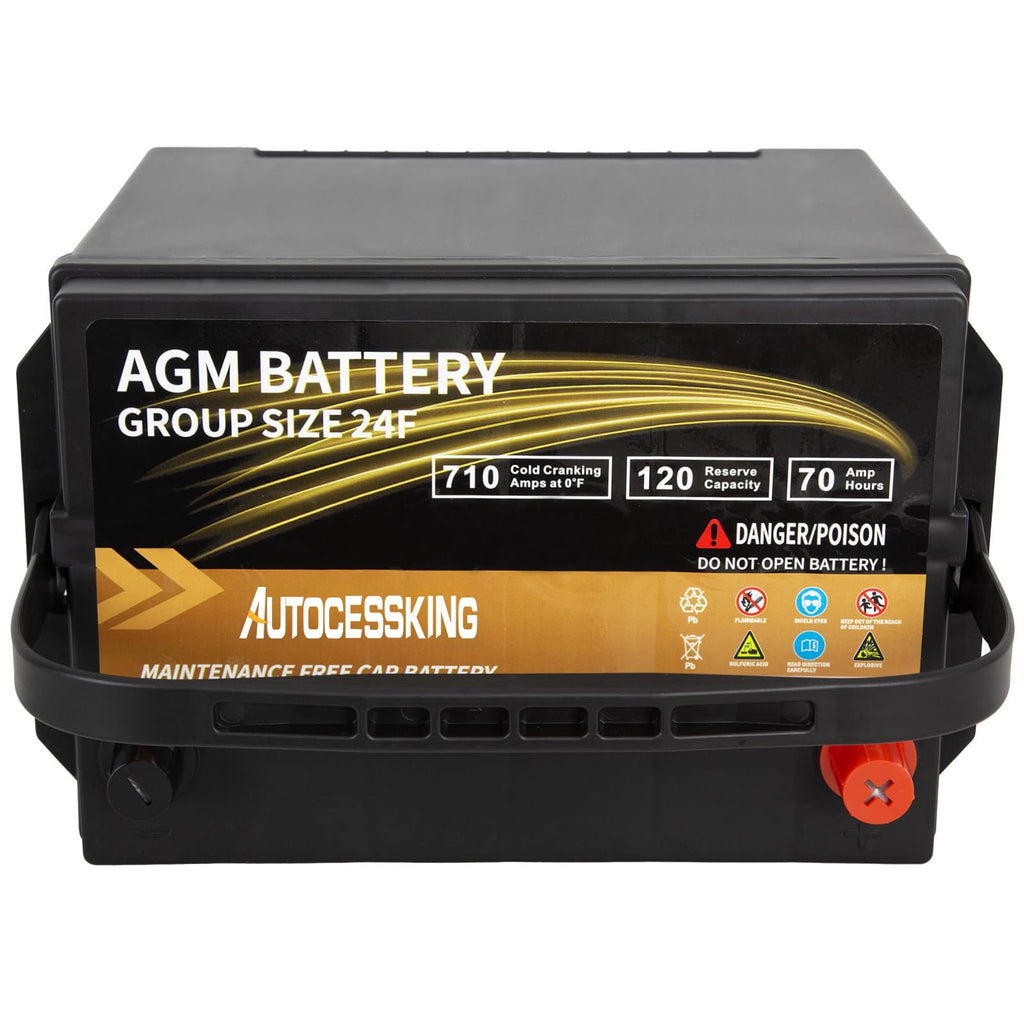 Autocessking Platinum AGM Battery, Group 47 Rechargeable Automotive Batteries for Car, 12V H5 680CCA 60Ah 100RC