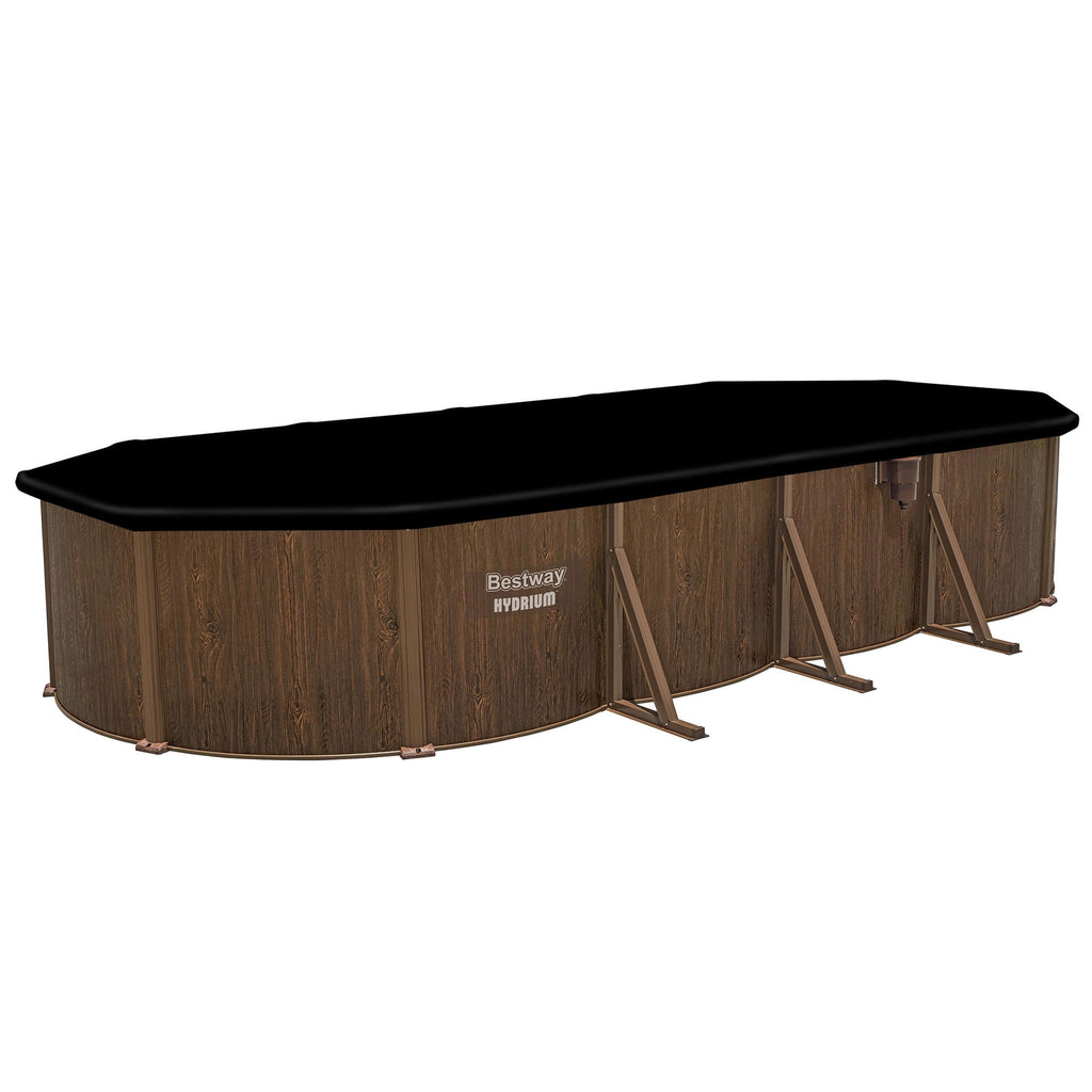 Bestway Hydrium 24' x 12' x 52 Steel Side Wall Above Ground Pool w/ Sand Pump & Accessories