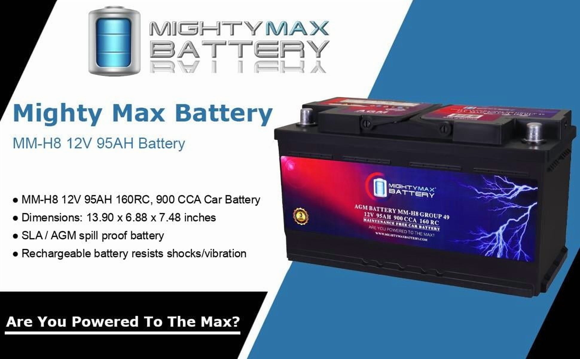 MM-H5 Start and Stop Car BCI Group Size 47 12V 60 AH, 100RC, 680 CCA Rechargeable AGM Car Battery
