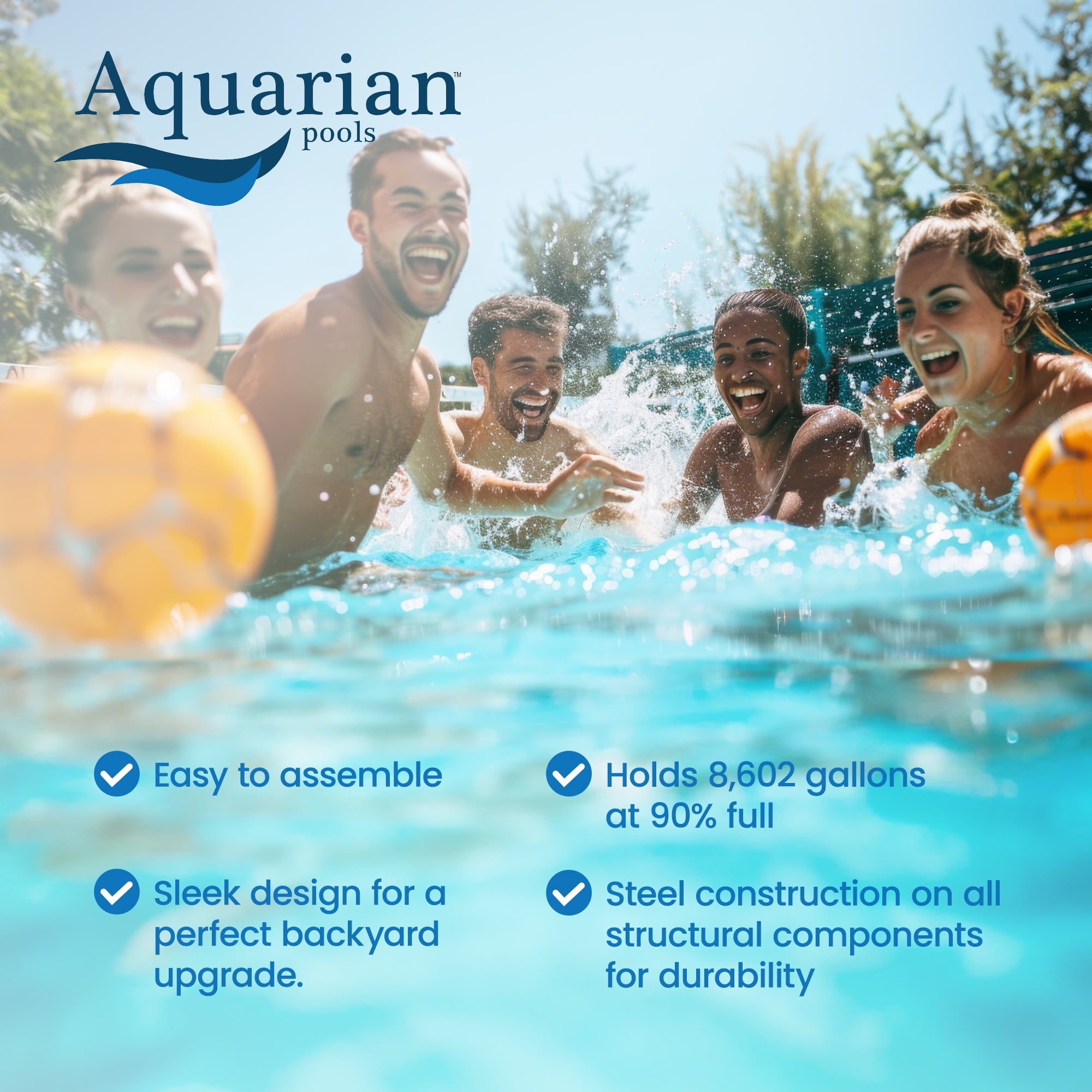 Aquarian Phoenix 18' x 52 Steel Frame DIY Family Size Above Ground Pool