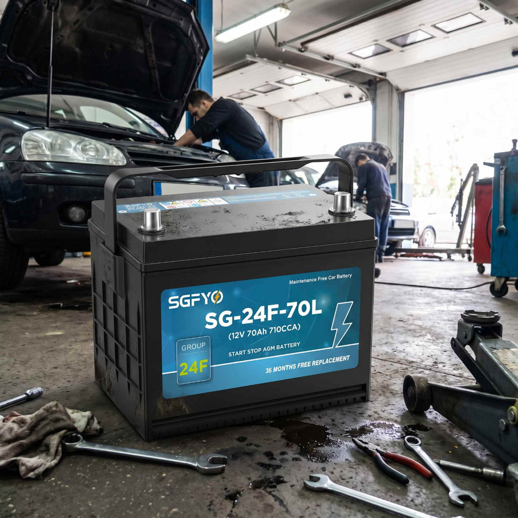 SGFYO Group Size 35 Car Battery,12V 55Ah 650CCA 88RC,AGM Maintenance Free Start Stop Automotive Replacement Battery