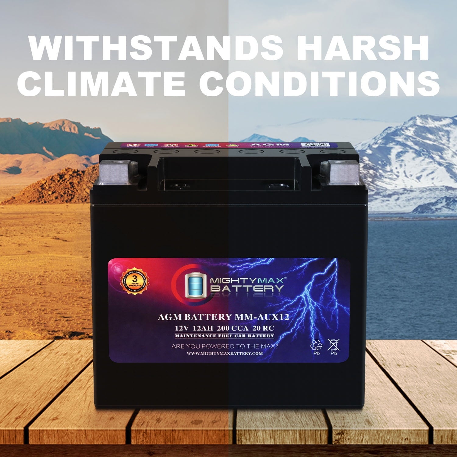 MM-H5 Start and Stop Car BCI Group Size 47 12V 60 AH, 100RC, 680 CCA Rechargeable AGM Car Battery