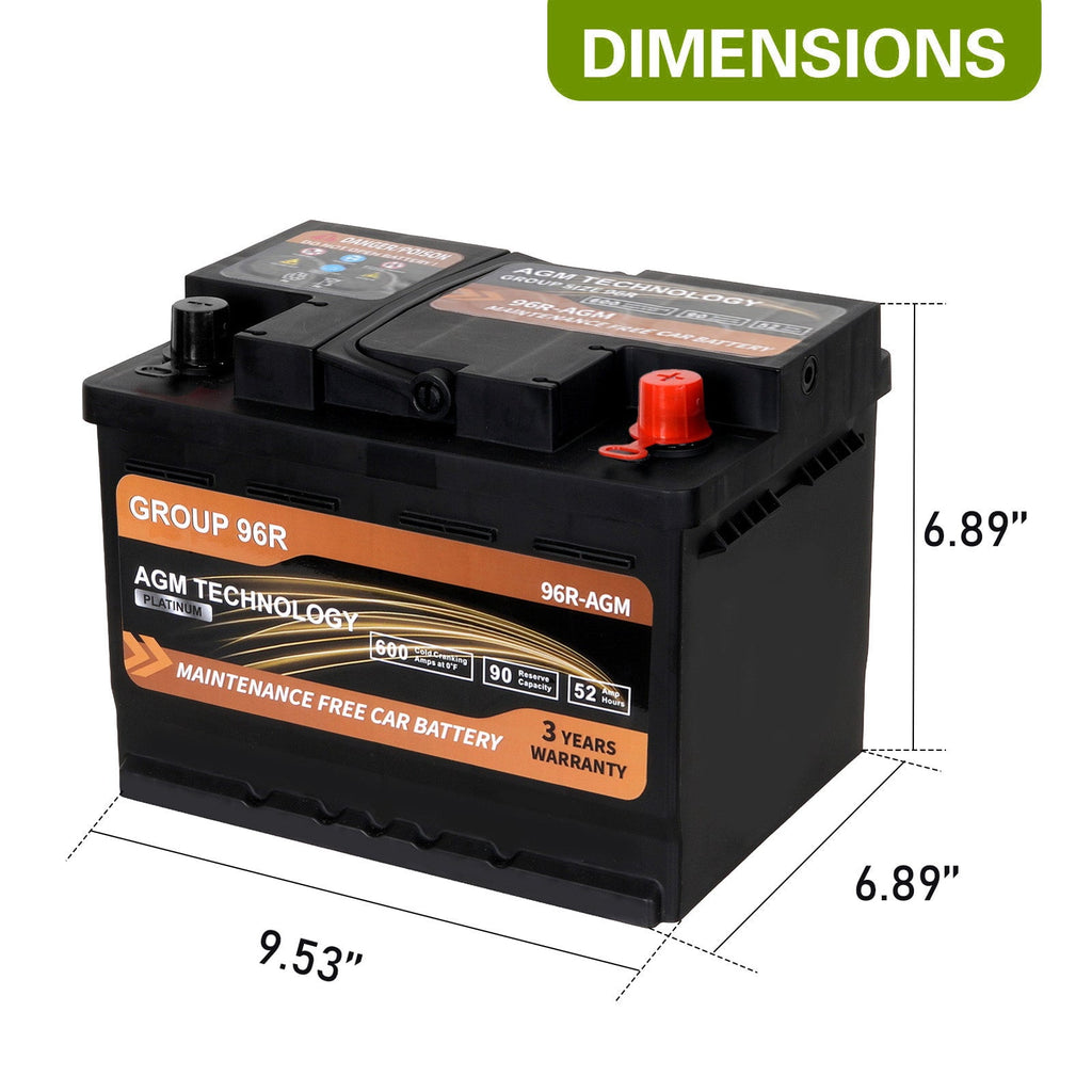 Anlibatt Car AGM Battery Group Size 48 H6 Start Stop Battery 12V 70Ah 760CCA Maintenance Free Rechargeable
