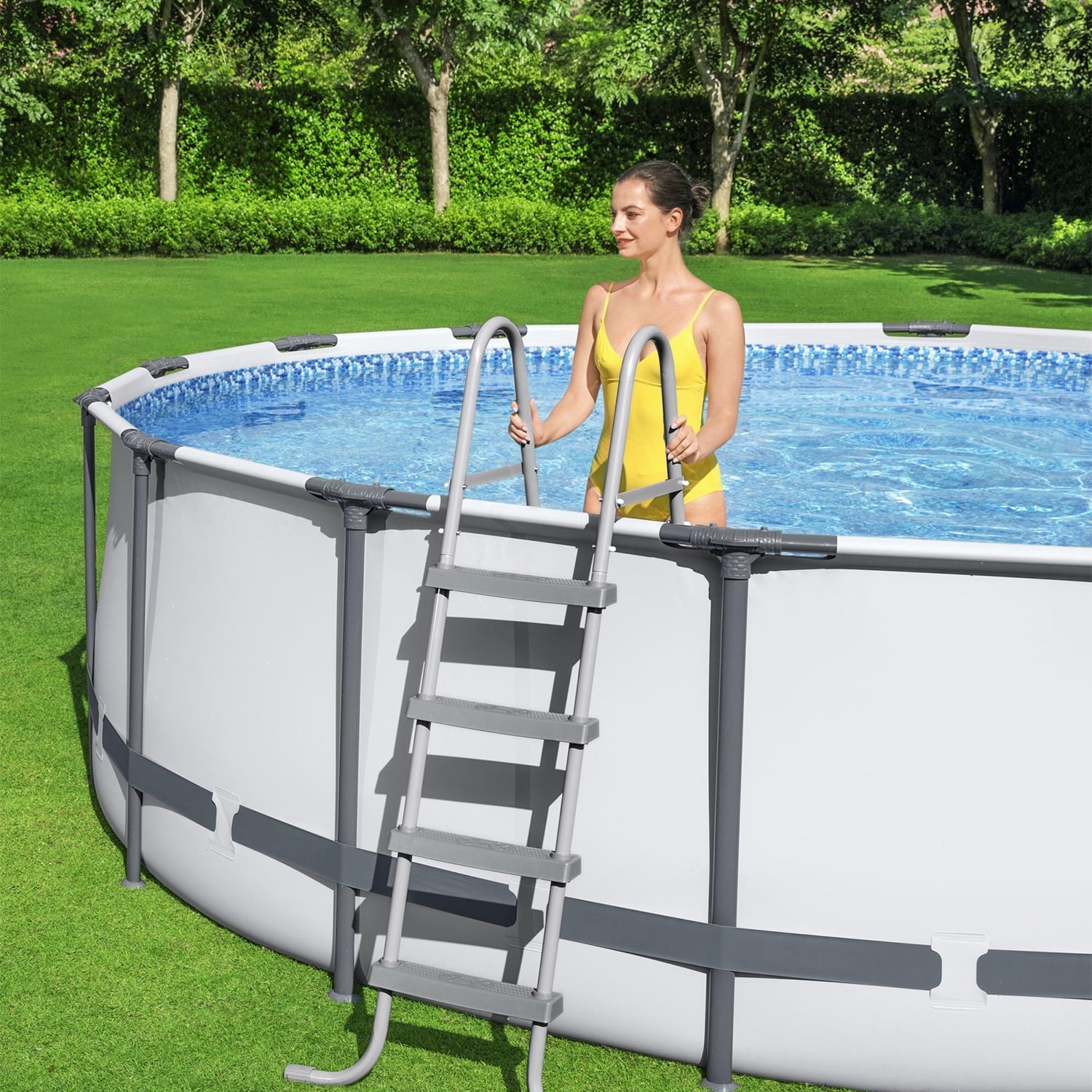 Bestway Steel Pro MAX 15’ x 48 Metal Frame Above Ground Pool, Blue, POOL ONLY