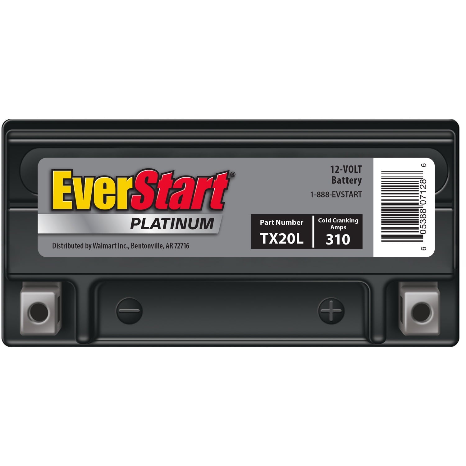 EverStart Platinum BOXED AGM Power Sport Battery, Group Size TX20L 12 Volt, 310 CCA