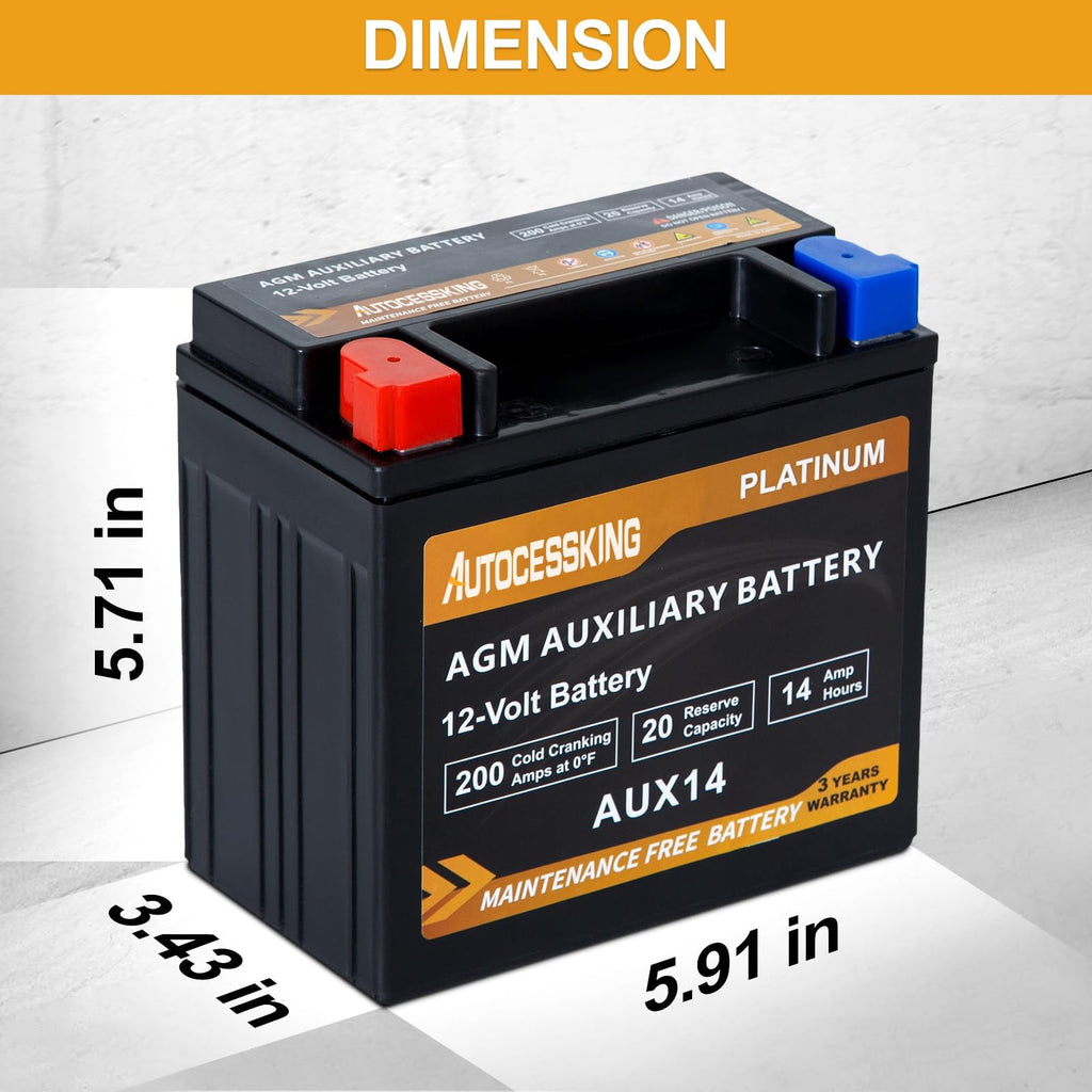 Autocessking Platinum AGM Battery, Group 47 Rechargeable Automotive Batteries for Car, 12V H5 680CCA 60Ah 100RC