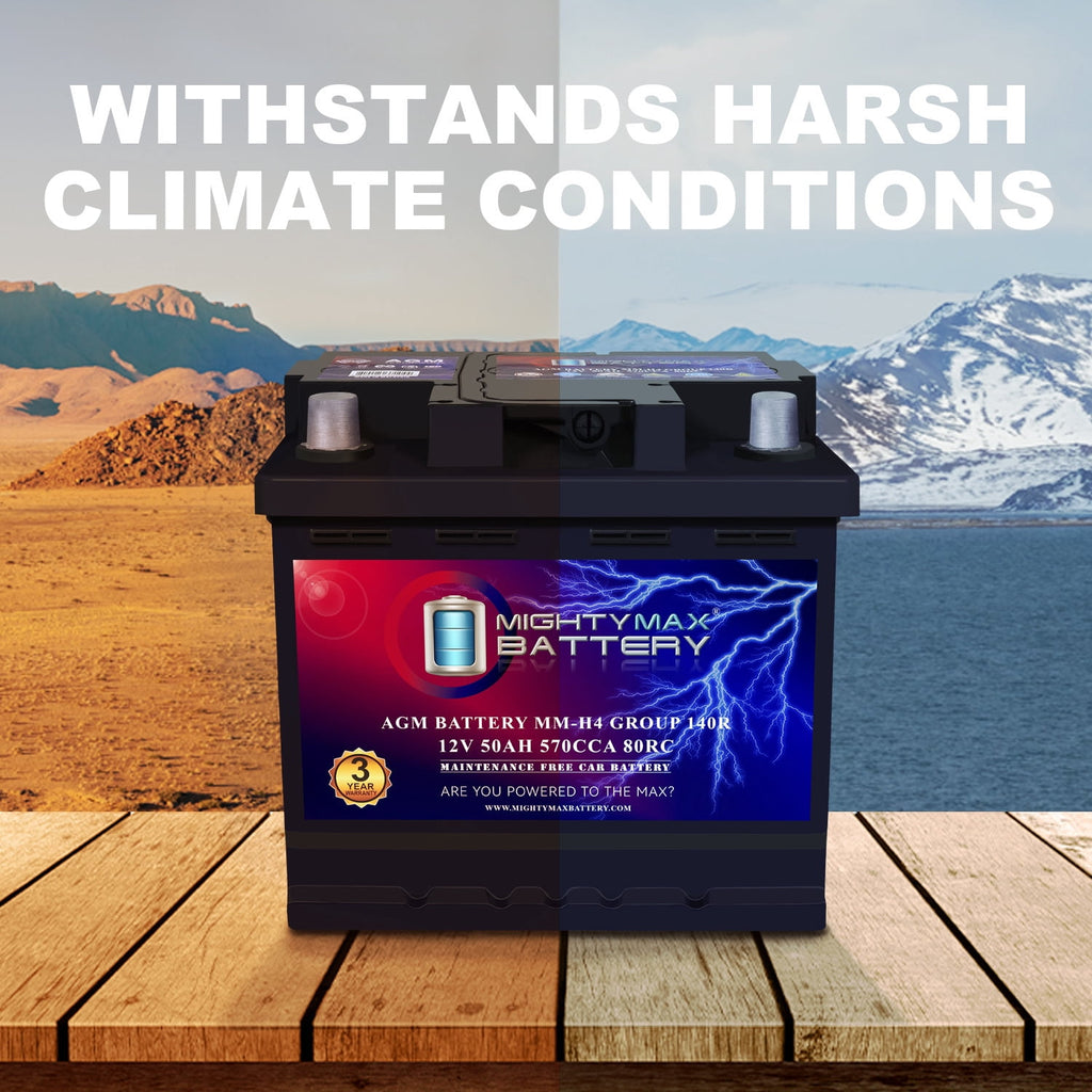 MM-H5 Start and Stop Car BCI Group Size 47 12V 60 AH, 100RC, 680 CCA Rechargeable AGM Car Battery