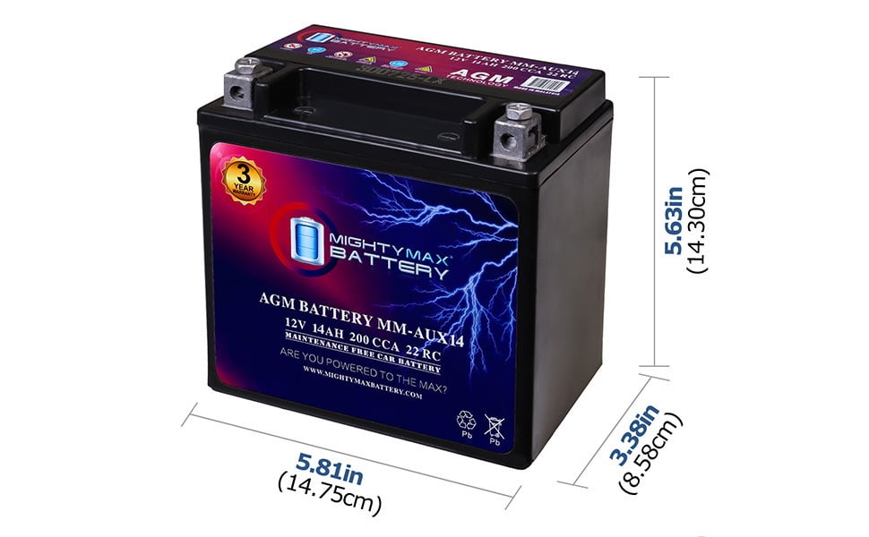 MM-H5 Start and Stop Car BCI Group Size 47 12V 60 AH, 100RC, 680 CCA Rechargeable AGM Car Battery